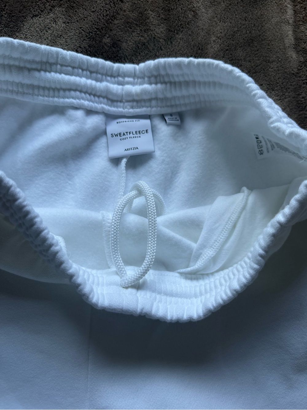 Aritzia White Sweatfleece Drawstring Sweatpants - Picture 3 of 4